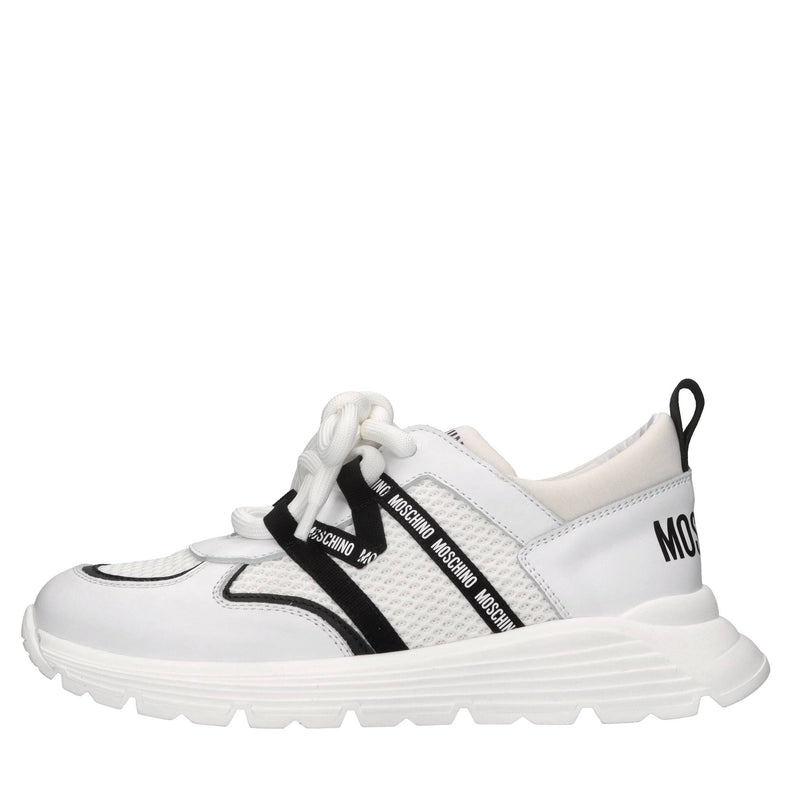 Sneakers in pelle e tessuto 