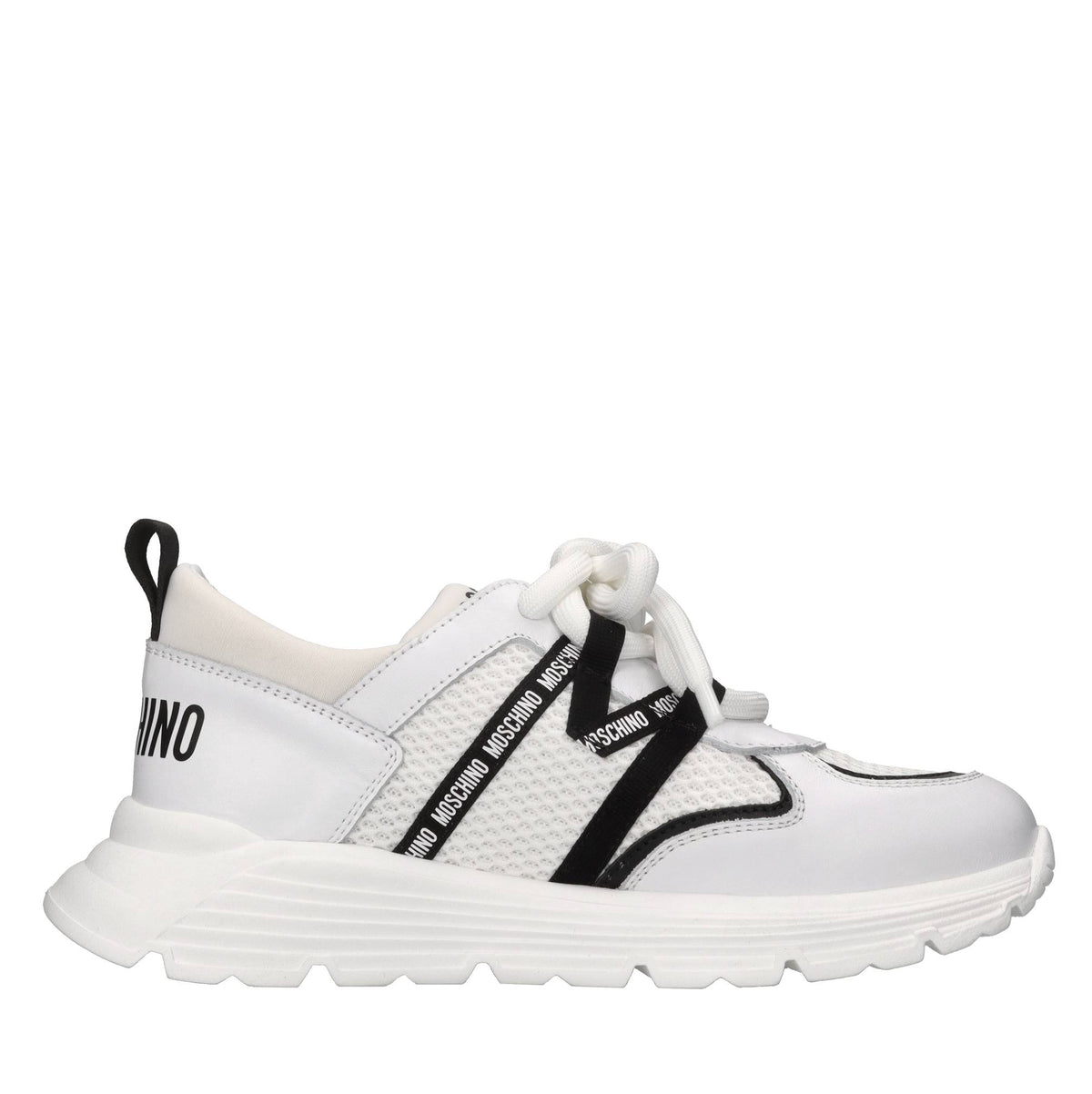 Sneakers in pelle e tessuto 