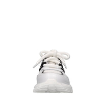 Sneakers in pelle e tessuto 