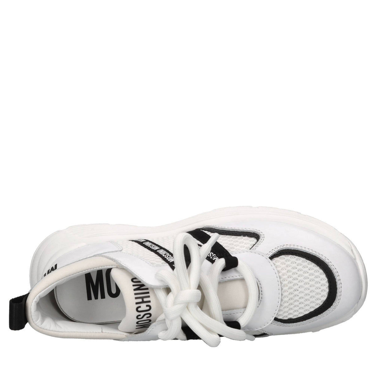 Sneakers in pelle e tessuto 