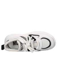 Sneakers in pelle e tessuto 