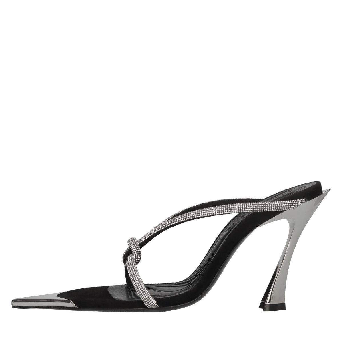 Mules Bombe in camoscio e strass 