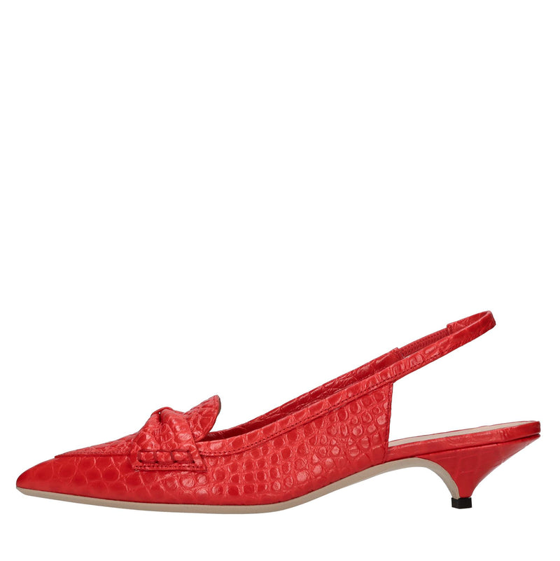 Décolleté slingback in pelle 