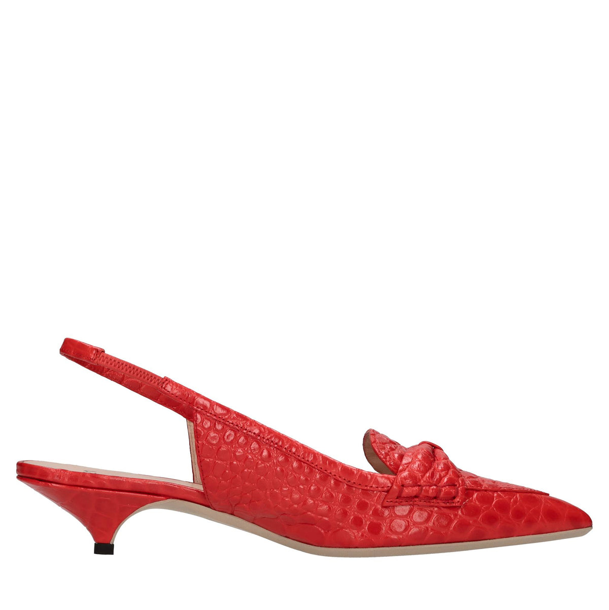 Décolleté slingback in pelle 