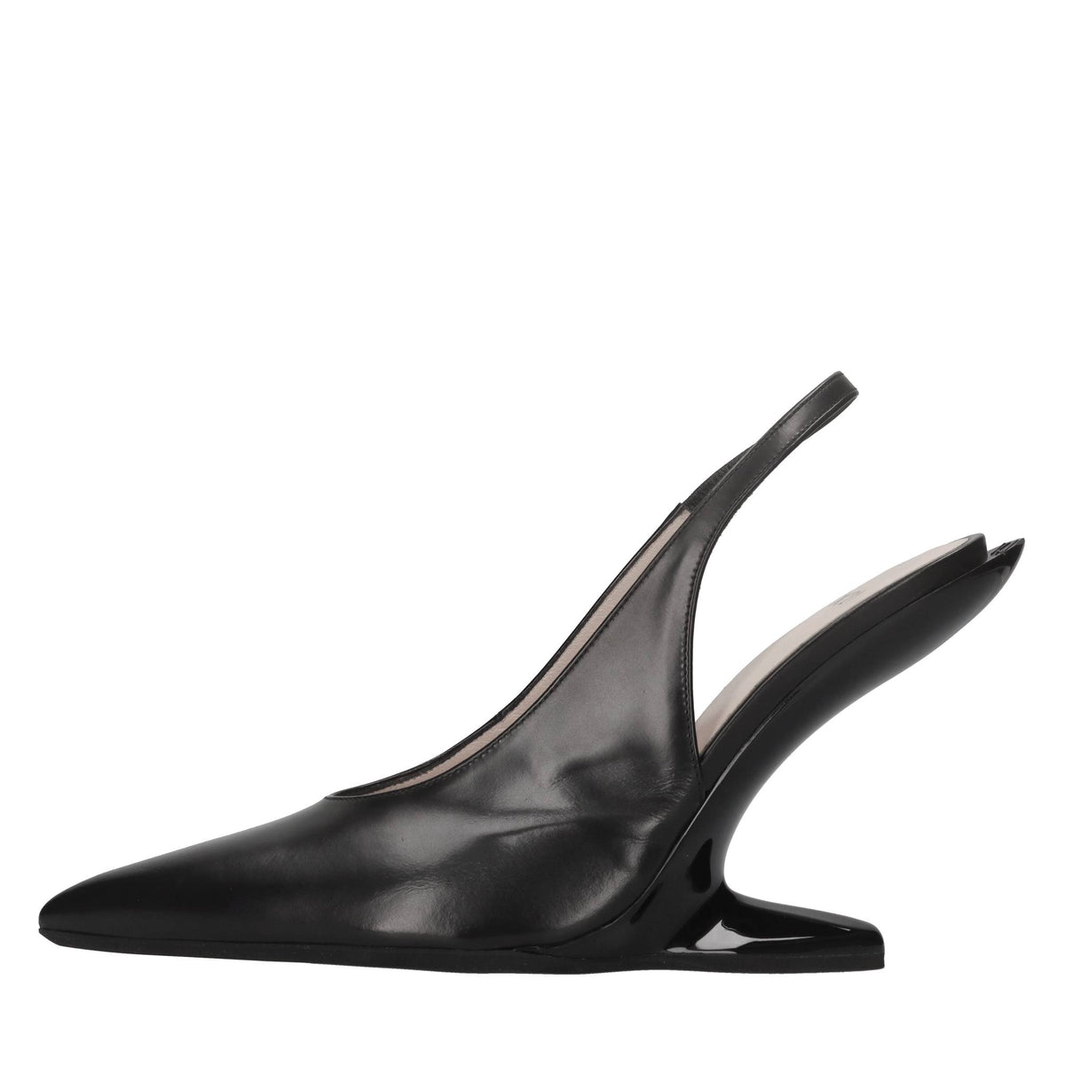Décolleté slingback in pelle 