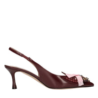 Décolleté slingback in pelle 