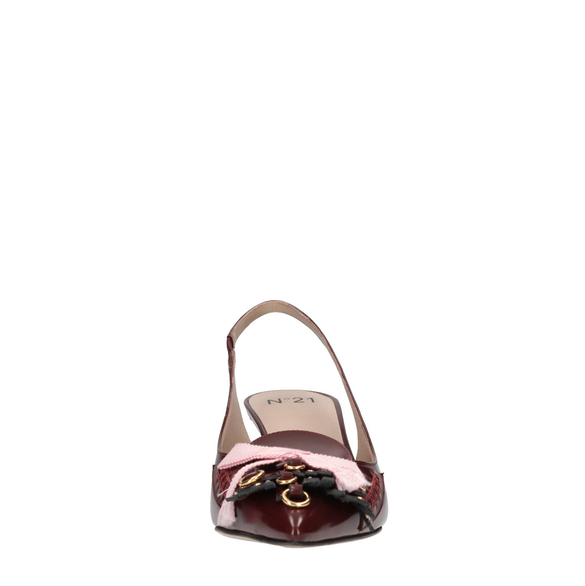 Décolleté slingback in pelle 