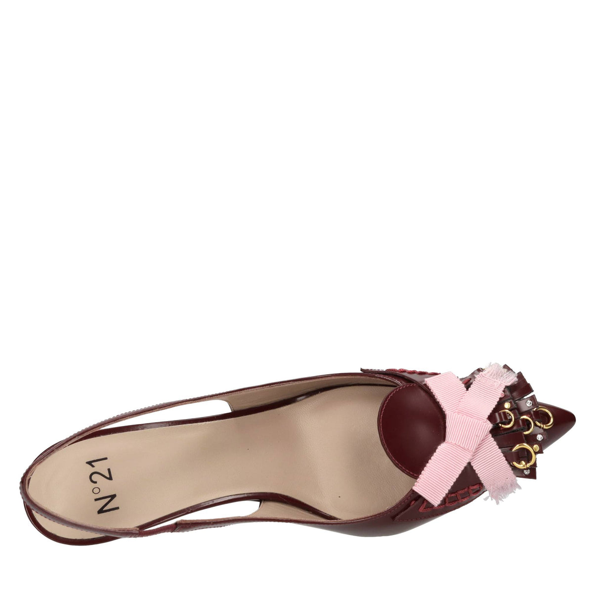 Décolleté slingback in pelle 