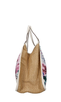 Borsa in tessuto e rafia 