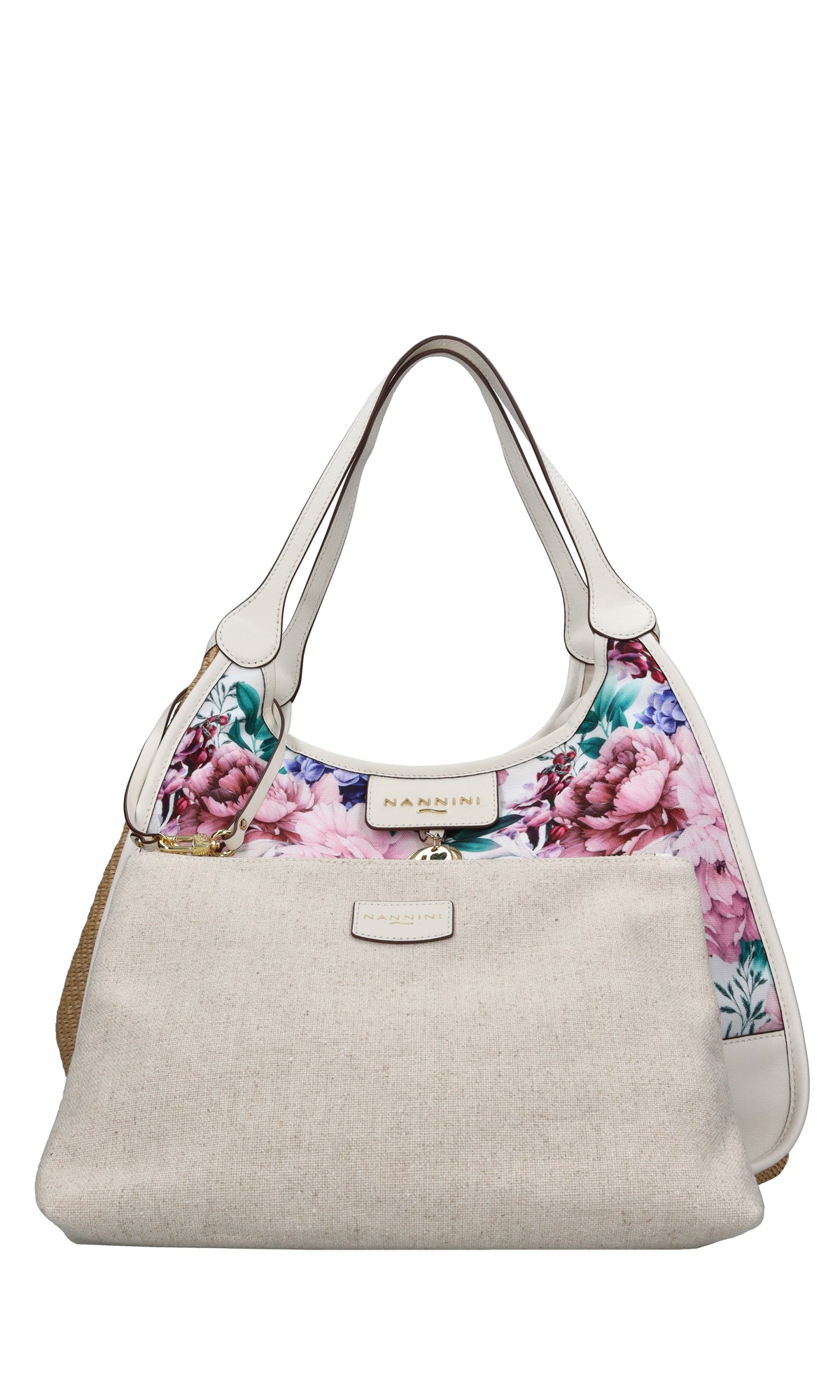 Borsa in tessuto e rafia 