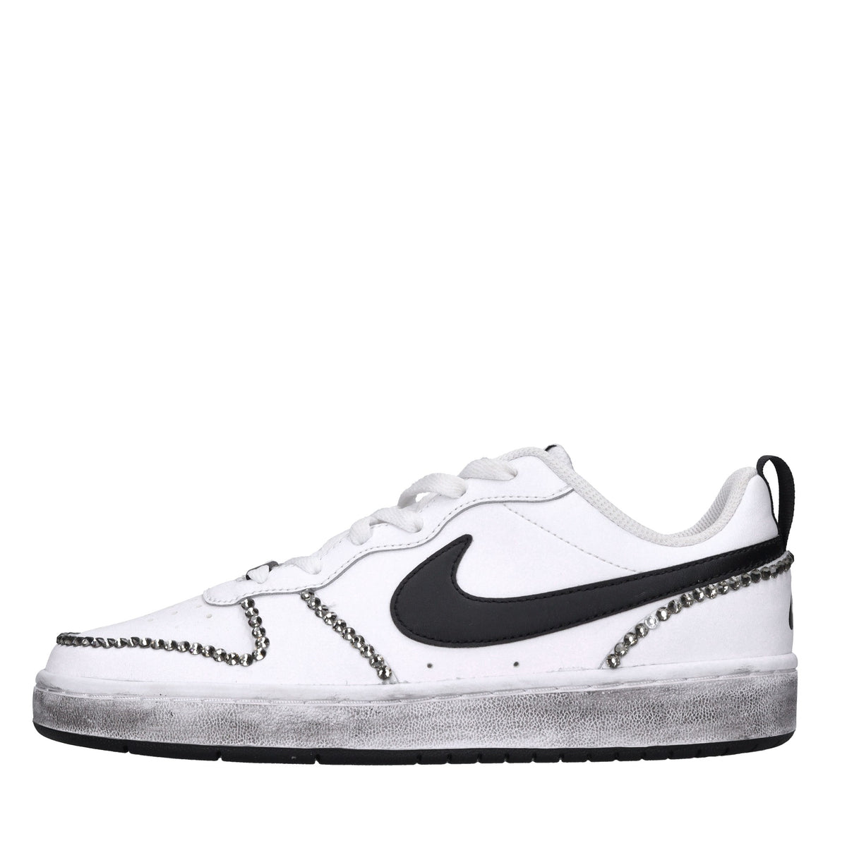 Sneakers in pelle e strass 