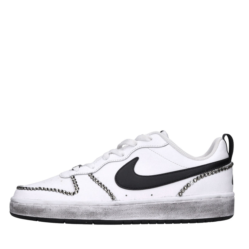 Sneakers in pelle e strass 