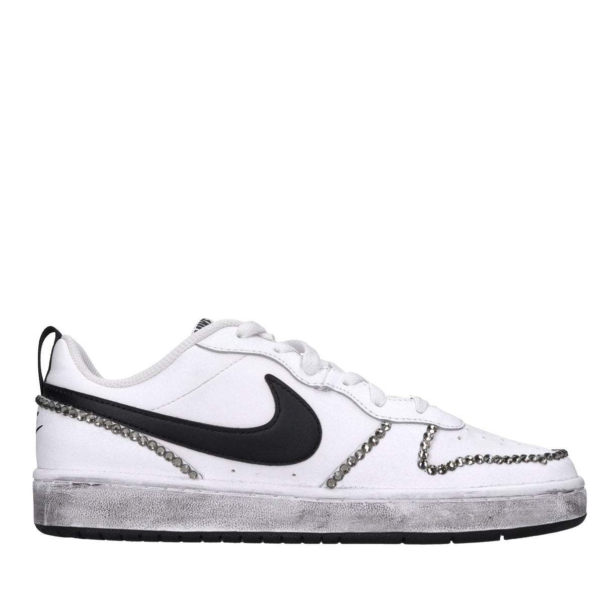 Sneakers in pelle e strass 