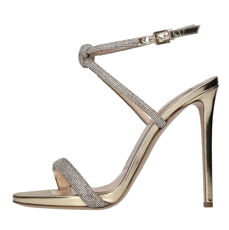 Sandali in pelle e microstrass 