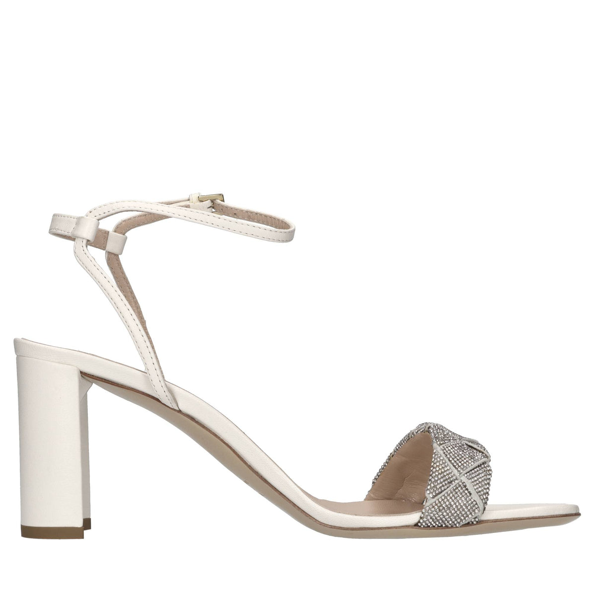 Sandali in pelle e microstrass 