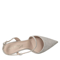 Décolleté slingback in tessuto microglitter 