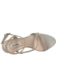 Sandali in tessuto microglitter 