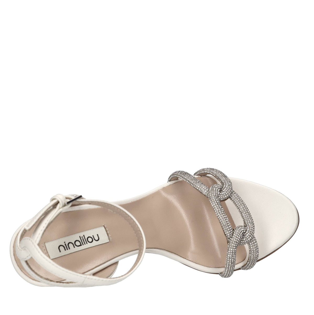 Sandali in pelle e microstrass 