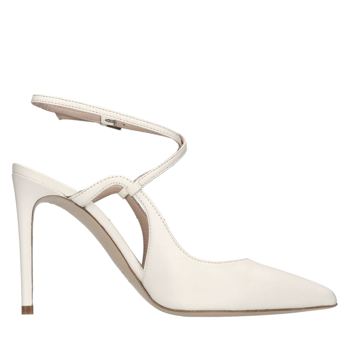 Décolleté slingback in pelle 