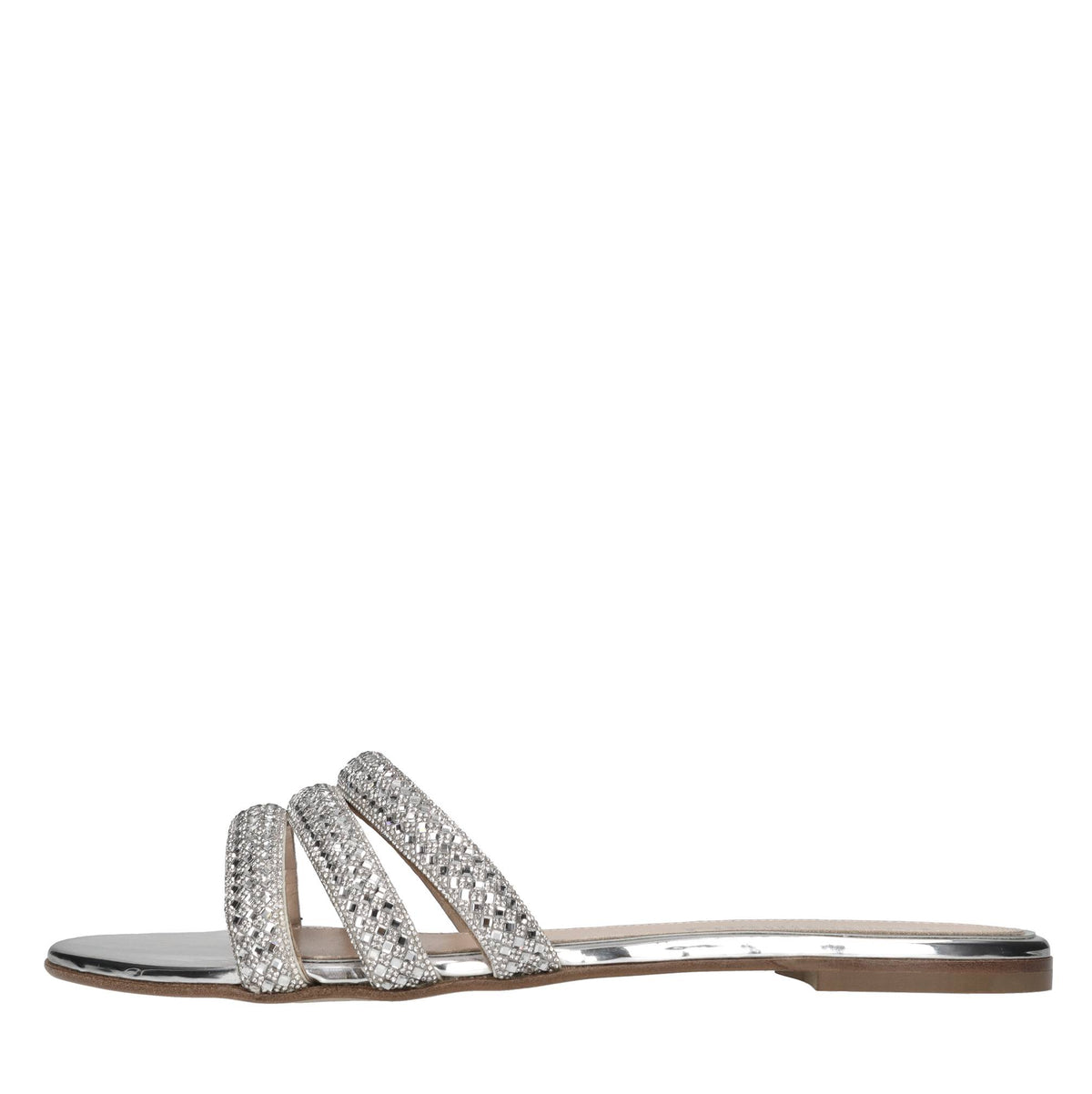 Mules in pelle e strass 