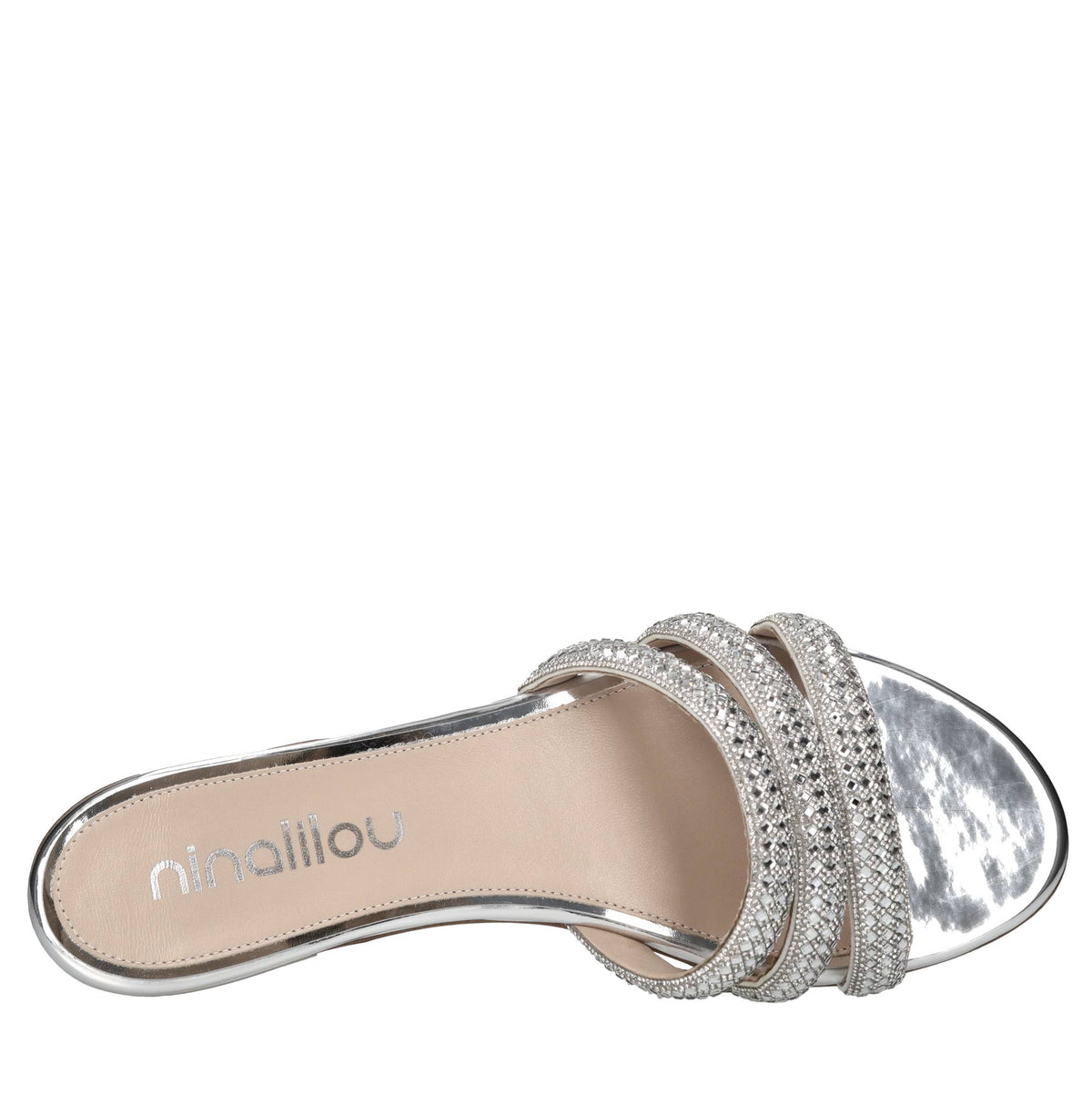 Mules in pelle e strass 