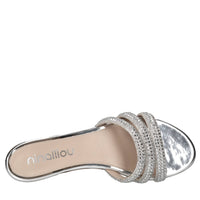 Mules in pelle e strass 