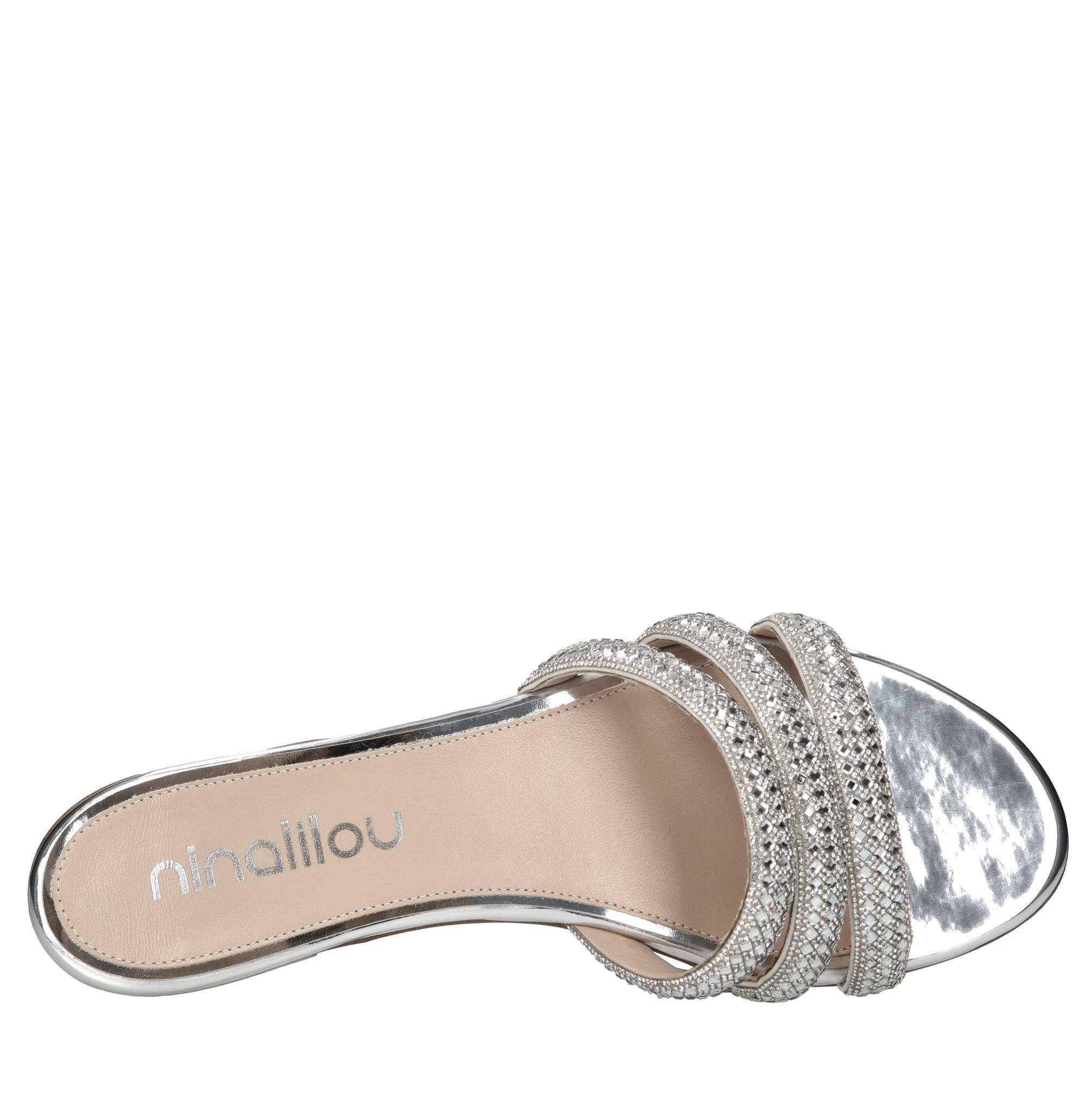 Mules in pelle e strass 