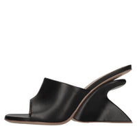 Mules Jug Wedge in pelle 