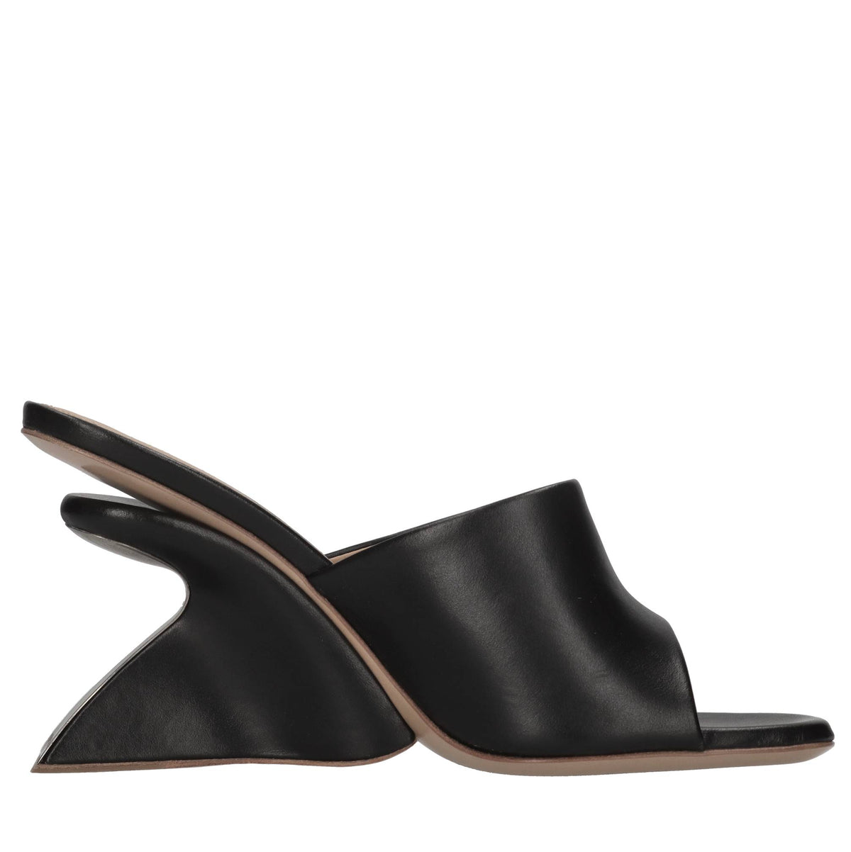Mules Jug Wedge in pelle 