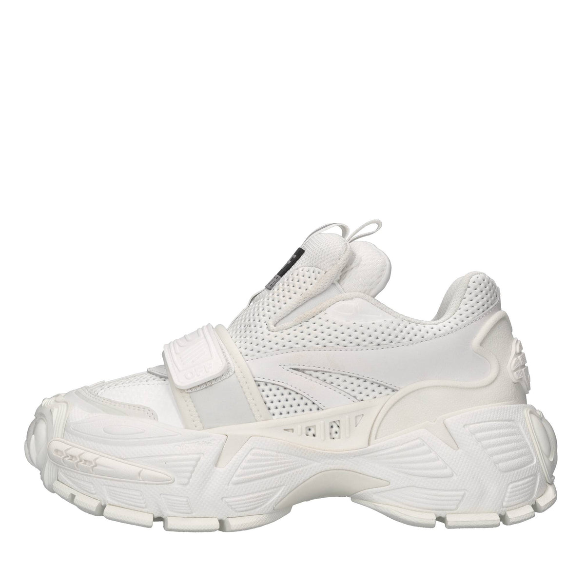 Sneakers in pelle e tessuto 