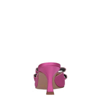 Mules in raso e glitter 