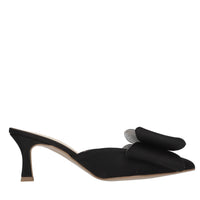 Mules in raso e glitter 