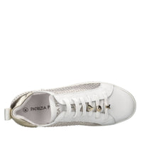 Sneakers in pelle e tessuto 