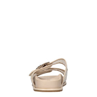 Mules in ecopelle, rete in tessuto e strass 