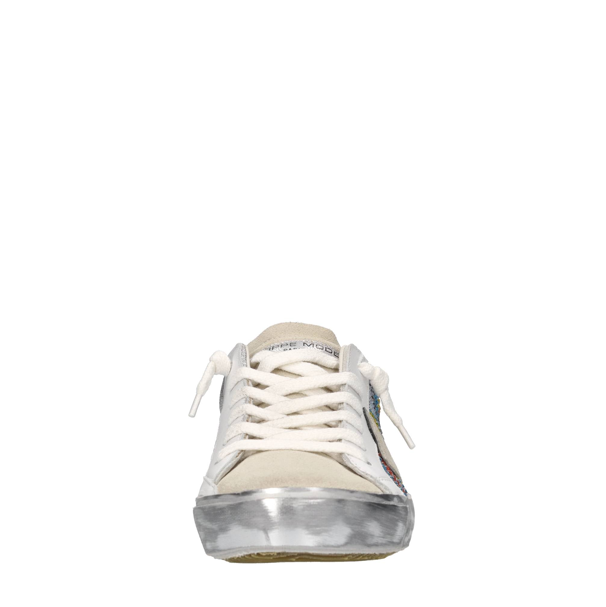 Sneakers in pelle, tessuto e strass 