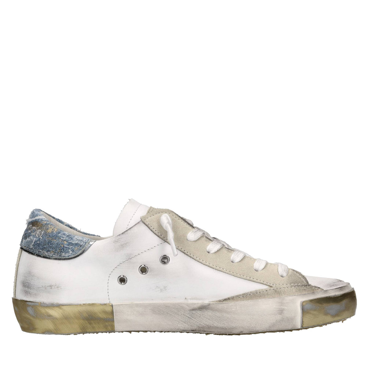 Sneakers in pelle,camoscio e tessuto 
