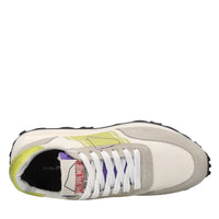 Sneakers in pelle e tessuto 