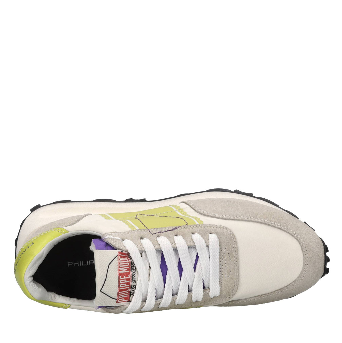 Sneakers in pelle e tessuto 