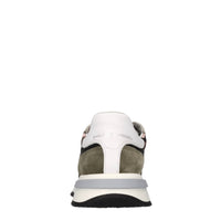 Sneakers in pelle e tessuto 