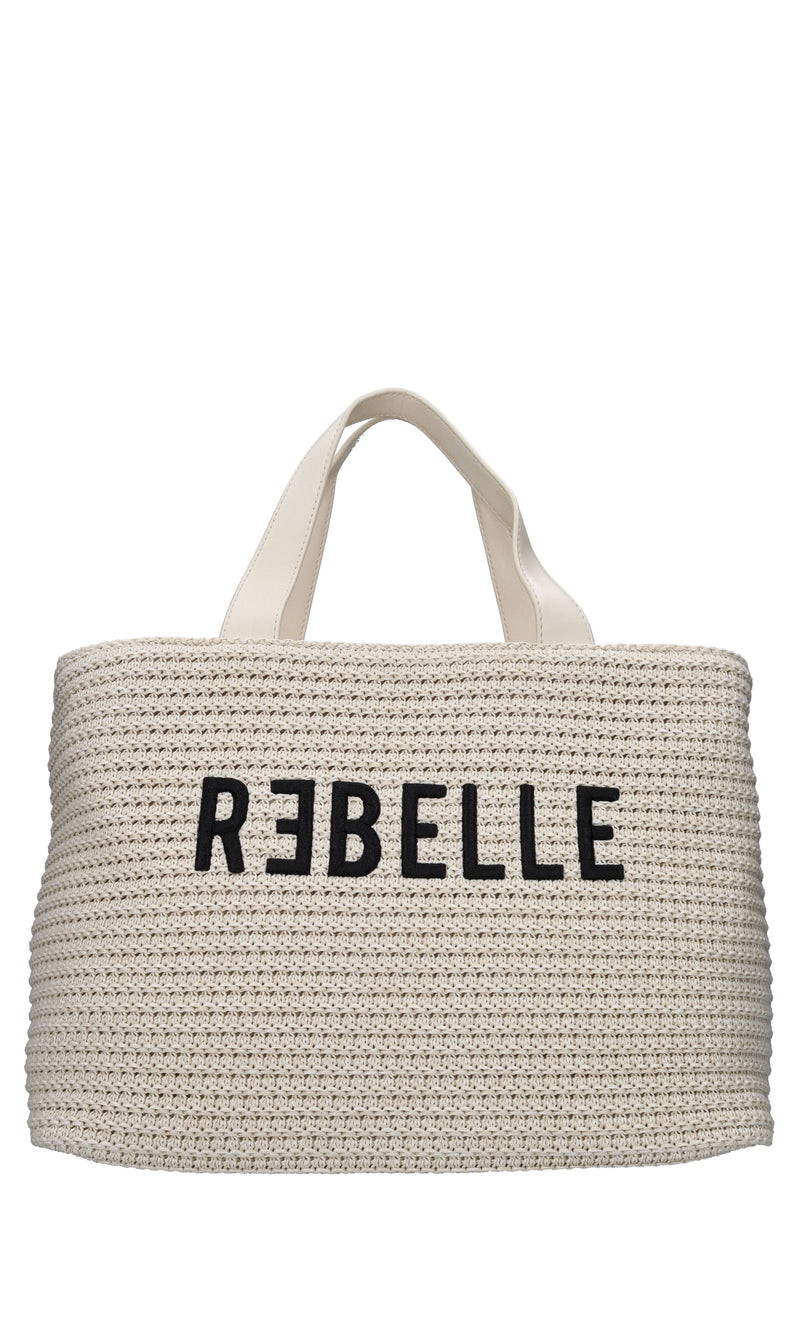 Borsa in tessuto e rafia 