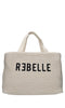 REBELLE Fabric and raffia bag