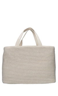 Borsa in tessuto e rafia 