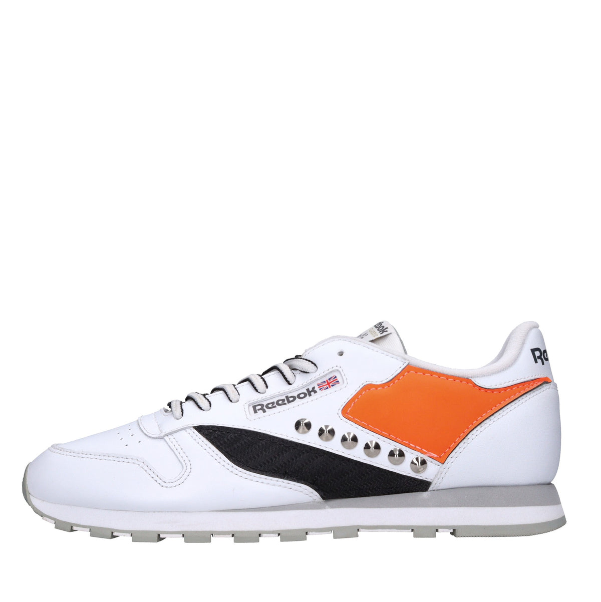 Sneakers in pelle e tessuto 