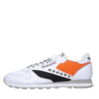 Sneakers in pelle e tessuto 