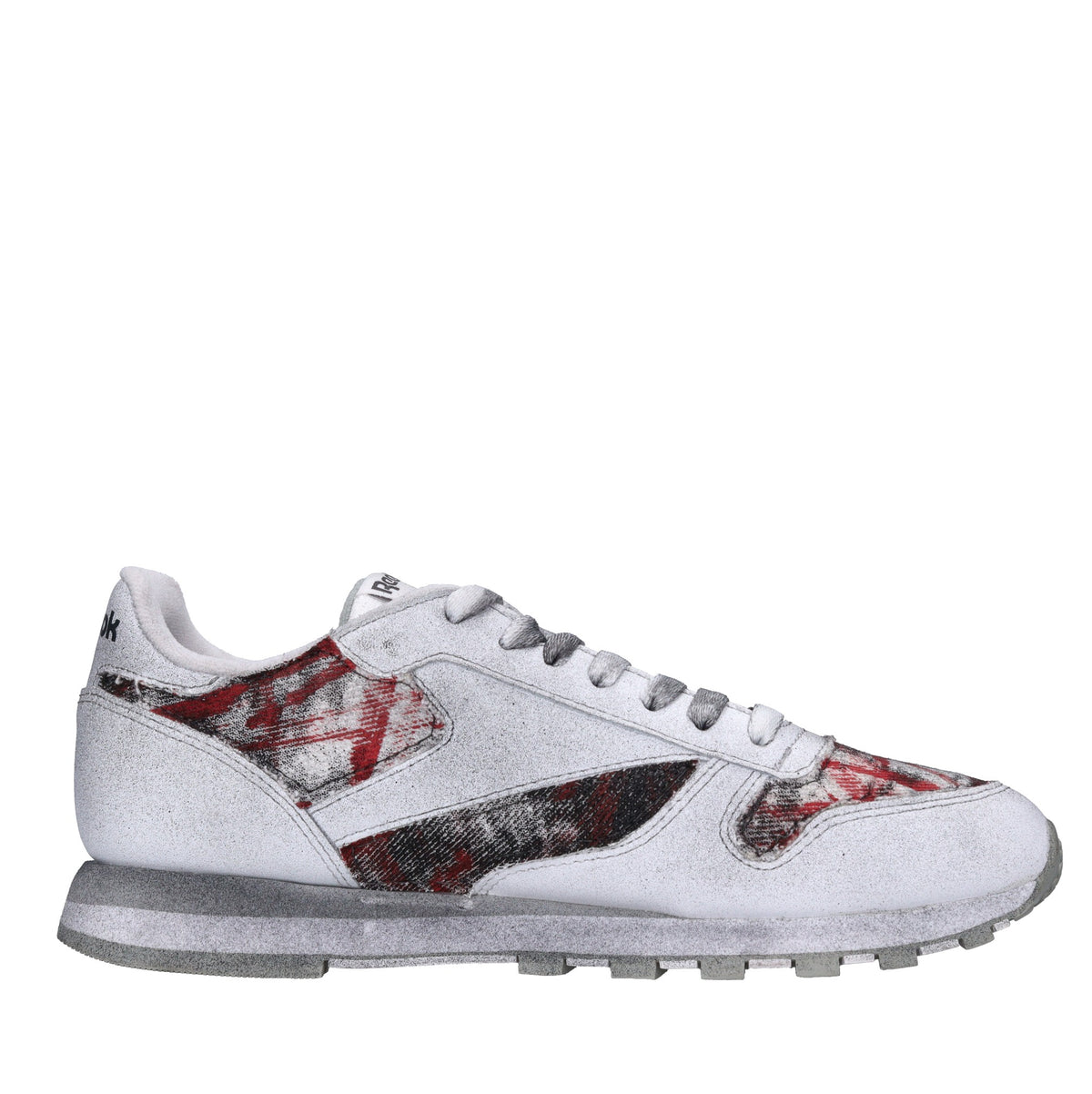 Sneakers in pelle e tessuto 