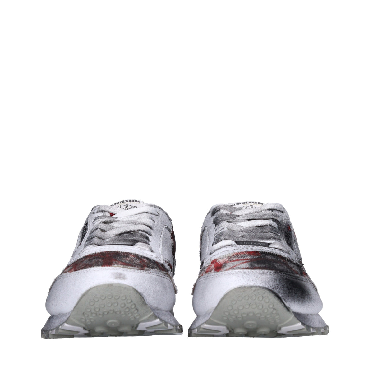 Sneakers in pelle e tessuto 