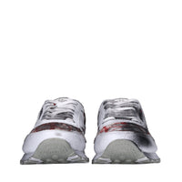 Sneakers in pelle e tessuto 