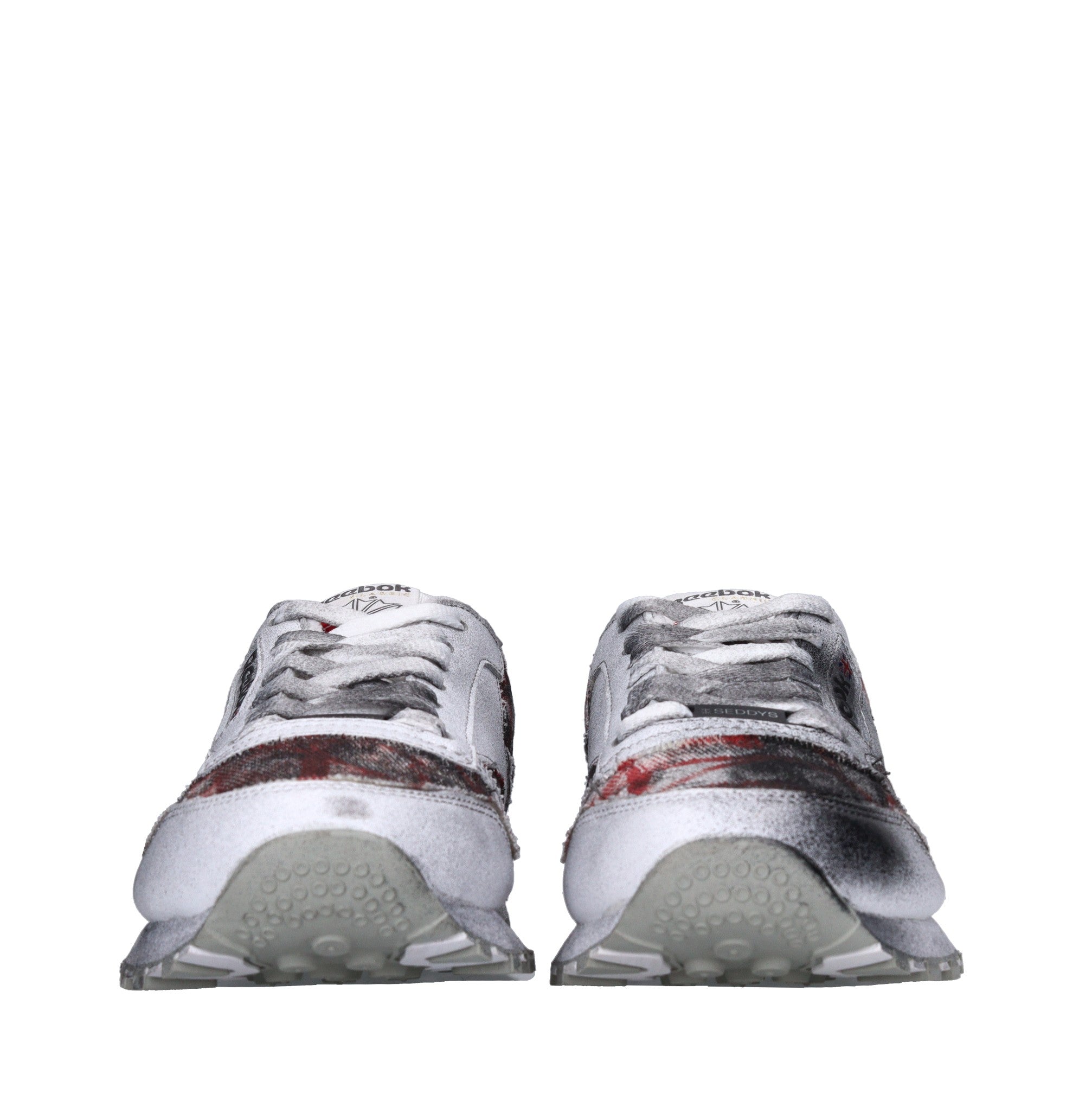 Sneakers in pelle e tessuto 