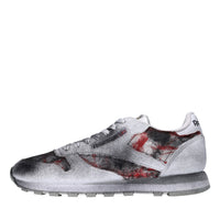 Sneakers in pelle e tessuto 