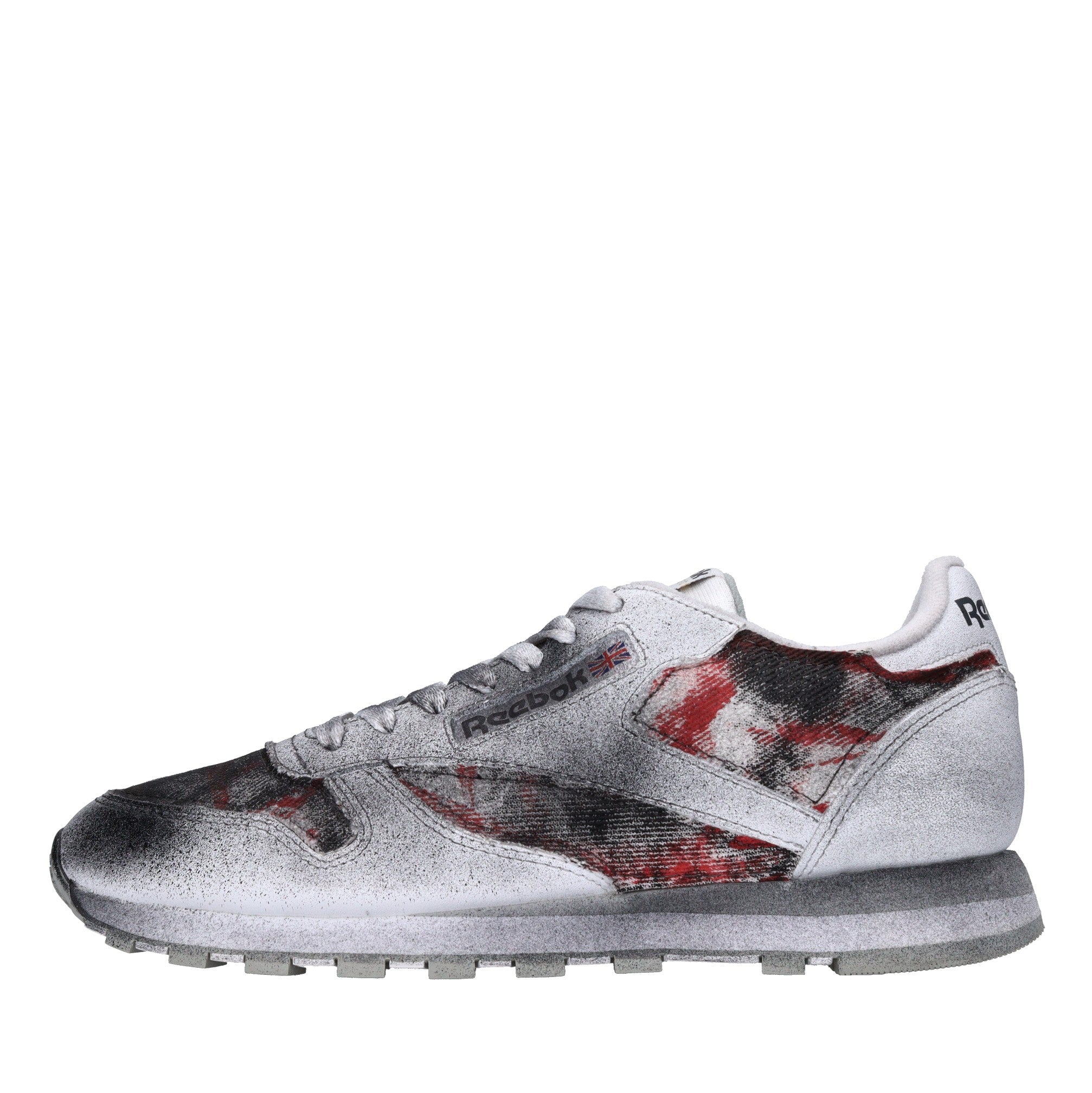 Sneakers in pelle e tessuto 